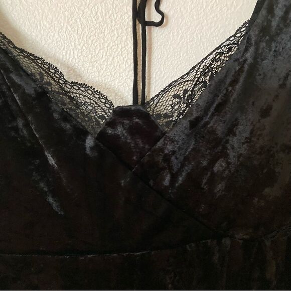 Free People Kat Dress Black Crushed Velvet Medium - Picture 10 of 16